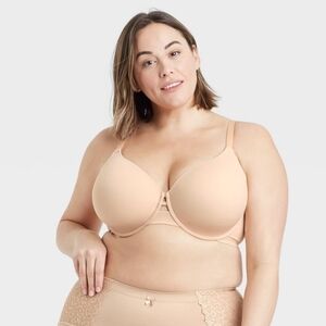 Auden Classic Bra Full Coverage Lightly Lined Molded Cups Underwire Adjustable